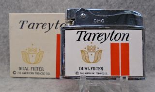 Vintage Tareyton Cigarettes Flat Advertising Lighter Htf