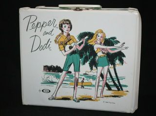 Rare Vintage Ideal Pepper & Dodi Two Sided Vinyl Doll Case 1960’s Tammy Family