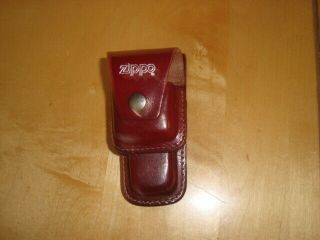 Zippo Brown Leather Lighter Pouch/case/holder Belt Loop Sheath W/knive Case