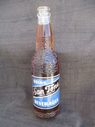 Old Vintage San Tone Beverage Soda Water Acl Bottle San Antonio,  Texas Tx.  Tex