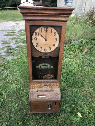 Antique International Time Recorder Co Time Clock Endicott Ny