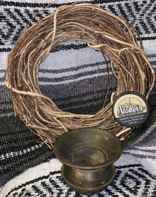 Vintage Small Brass Spittoon Chewing Tobacco Accessory 3” Tall