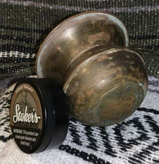 Vintage Small Brass Spittoon Chewing Tobacco Accessory 3” Tall 2