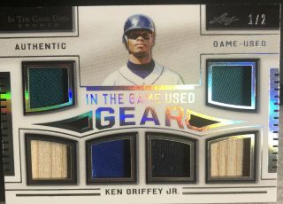 2020 Leaf In The Game Ken Griffey Jr Jersey Patch Bat Relic Mariners 1/2