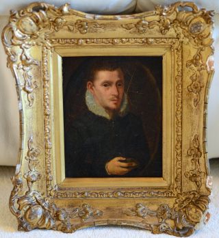 Antique 19th Century Portrait Of A Gentleman Oil Painting