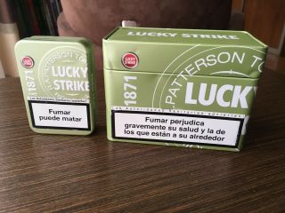 Two Rare Tins Lucky Strike From Spain - For One And Five Packs