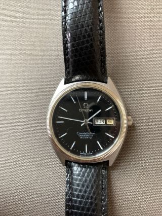 vintage men’s omega constellation chronometer quartz day date analog dress watch 3