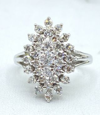 Antique 1.  00 Ct Natural Diamond Right Hand Ring Solid 14k White Gold
