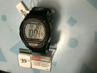 Timex T49949 Expedition Digital Watch Indiglo Black Nylon Strap Band Nwt
