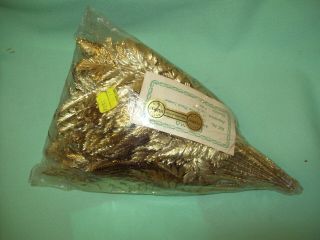Vintage Millinery Gold Fern Leaf Leaf Picks Still Packaged 3 Dozen