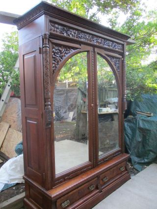 Antique Solid Walnut Armoire