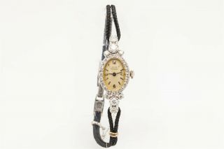 Antique $5000 1.  50ct Vs H Diamond Ladies 14k Gold Girard Perregaux Watch Wty