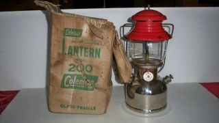 Vintage Coleman Lantern 1950 Model 200 W/box Instructions Antique Old