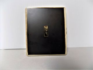Vintage Colibri Cigarette Case By Tsubota Pearl Japan Ks Or 100mm Black & Gold