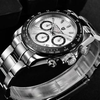 40mm PAGANI DESIGN white dial full Chronograph VK63 Quartz Men ' s Wrist Watch 3