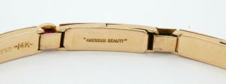 American Beauty antique heavy 14K gold 1.  12CT diamond/ruby stretch link bracelet 4