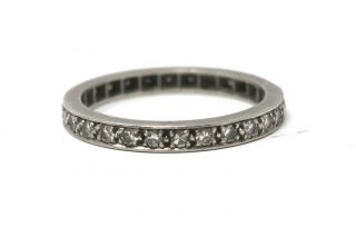 A Brilliant Antique Art Deco Platinum 950 0.  30ct Diamond Eternity Ring 28766