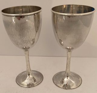 Handwrought Kalo Chicago Arts & Crafts Sterling Water Goblets 1927