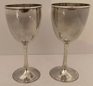 HANDWROUGHT KALO CHICAGO ARTS & CRAFTS STERLING WATER GOBLETS 1927 2