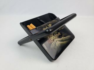 Vintage Japanese Style Folding Cigarette Case Standing Black Kings Or 100s