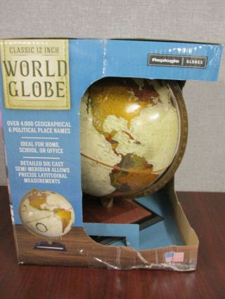 Replogle 12 " Globes Platinum Classic Series World Globe,  Raised,  Square Base
