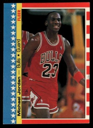Michael Jordan $400,  Bulls Sticker 2nd Year 2 Rare Sp 1987 - 88 Fleer Basketball
