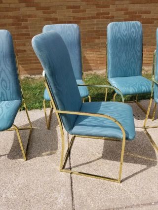 Design Institute of America DIA Brass Frame Dining Chairs Set of 6 3