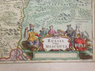 RUSSIA MOSCOVIA 1680 FREDERIK DE WIT UNUSUAL LARGE UNUSUAL ANTIQUE MAP 17TH C 2