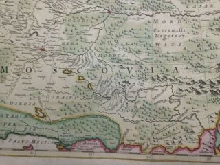 RUSSIA MOSCOVIA 1680 FREDERIK DE WIT UNUSUAL LARGE UNUSUAL ANTIQUE MAP 17TH C 3