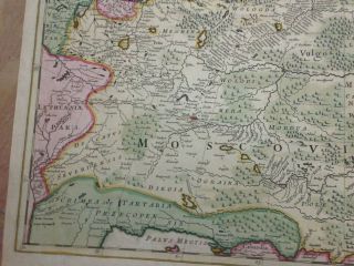RUSSIA MOSCOVIA 1680 FREDERIK DE WIT UNUSUAL LARGE UNUSUAL ANTIQUE MAP 17TH C 4