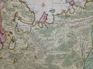 RUSSIA MOSCOVIA 1680 FREDERIK DE WIT UNUSUAL LARGE UNUSUAL ANTIQUE MAP 17TH C 6