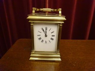 Large Victorian Brass Repeat Strike Carriage Clock