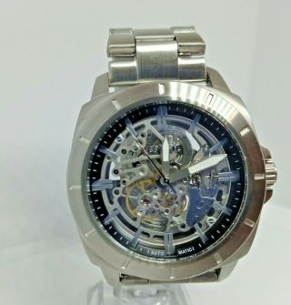 Fossil Bq2425 Privateer Silver Automatic Mechanical Skeleton Ss Men 