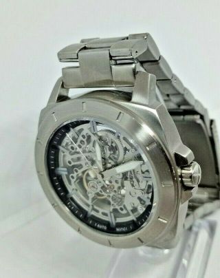 Fossil BQ2425 Privateer Silver Automatic Mechanical Skeleton SS Men ' s Watch 2