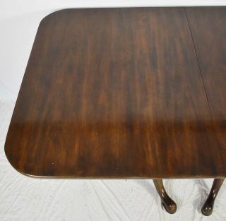 Henkel Harris Mahogany Dining Table with 1 Leaves Williamsburg Queen Anne Style 3