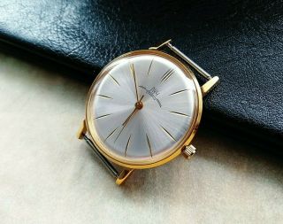 Luch Wristwatch Ultra Slim In Stainless Steel Case Vintage Soviet Watch