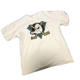 Vintage White 90’s Anaheim Mighty Ducks Inaugural Season Shirt L Mens Large