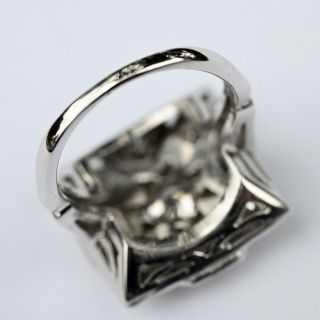 VINTAGE - ART DECO - 2 CARATS DIAMOND RING - 14k WHITE GOLD - Ring Size 3.  5 4