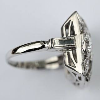 VINTAGE - ART DECO - 2 CARATS DIAMOND RING - 14k WHITE GOLD - Ring Size 3.  5 5