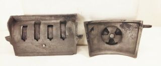 Vtg antique cast iron wood coal burn pot belly parlor heating stove parts draft 2