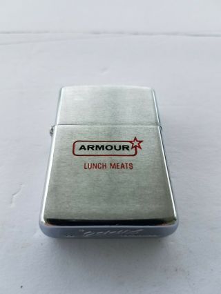 1969 Zippo Lighter Advertising Armour Lunch Meats