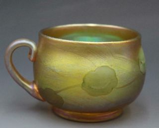 Antique C1900 Lct Louis Comfort Tiffany Favrile Art Glass Punch Cup