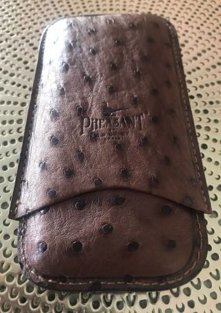 Pheasant By R.  D Gomez Leather Cigar Case