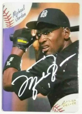 Michael Jordan 1994 Action Packed 23 (barrons) Authentic Baseball Card.