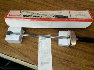 Craftsman 9 - 44481 Torque Wrench 1/2 " Drive 0 - 100 Ft - Lb Vintage Usa C2
