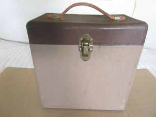 Vintage Lyric Aluminum 10 " 78rpm Record Carrying Case File W/ Leather Handle
