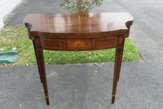 Mahogany Eagle Inlay Console Card Game Dinette Extension Table 1714