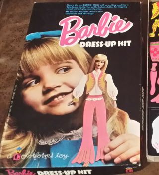 Vtg 1970 Barbie Dress - Up Kit Colorforms 100 Complete