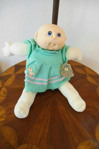 Vintage 1984 Mn Thomas Cabbage Patch Doll Bald Girl With Outfit & Tag