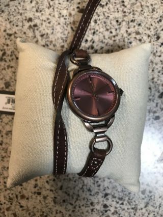 $250 Frye Ilana Leather Triple Wrap Watch Resistant 20 Atm Stainless Steel